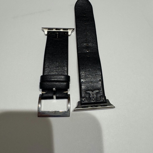 TORY BURCH MCGRAW APPLE WATCH BAND/BLACK LEATHER - Picture 1 of 3